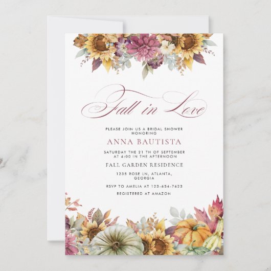 Herfst in liefde pompoen Vrijgezellenfeest Kaart (Voorkant)