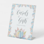 Herfst in Liefde Pompoen Vrijgezellenfeest Kaarten Reclamebord Met Voetstuk (Voorkant)