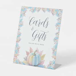 Herfst in Liefde Pompoen Vrijgezellenfeest Kaarten Reclamebord Met Voetstuk