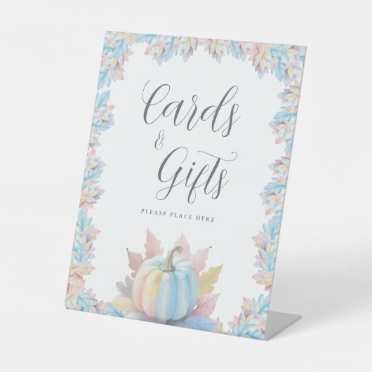 Herfst in Liefde Pompoen Vrijgezellenfeest Kaarten Reclamebord Met Voetstuk (Voorkant)