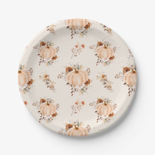 Herfst in Liefde Pompoen Vrijgezellenfeest Papier  Papieren Bordje (Voorkant)