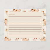 Herfst in Liefde Pompoen Vrijgezellenfeest Recept  Briefkaart (Achterkant)