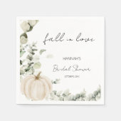 Herfst in liefde pompoen Vrijgezellenfeest Servet (Voorkant)