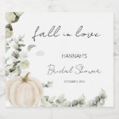 Herfst in liefde pompoen Vrijgezellenfeest Sparkling Wijnetiket (Enkel label)