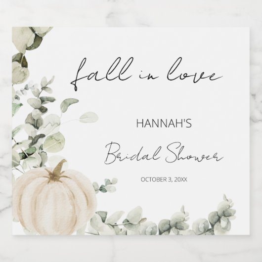 Herfst in liefde pompoen Vrijgezellenfeest Sparkling Wijnetiket (Enkel label)