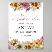 Herfst in liefde pompoen Vrijgezellenfeest welkoms Poster (Voorkant)