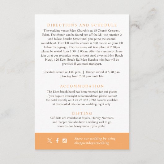 Herfst in liefde pompoen waterverf bruiloft detail informatiekaartje (Voorkant)