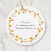 Herfst in liefde pompoen waterverf kunst bruiloft bedankjes labels (Achterkant)