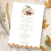 Herfst in Liefde Pompoen Wedding Menu Kaart