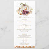 Herfst in Liefde Pompoen Wedding Menu Kaarten (Voorkant)