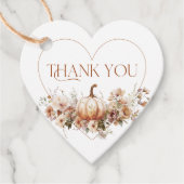 Herfst in liefde Pompoen Wildflower hart Baby show Bedankjes Labels (Voorkant)