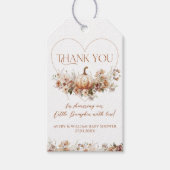 Herfst in liefde Pompoen Wildflower hart Baby show Cadeaulabel (Voorkant)