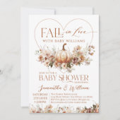 Herfst in liefde Pompoen Wildflower hart Baby show Kaart (Voorkant)