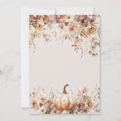 Herfst in liefde Pompoen Wildflower hart Baby show Kaart (Achterkant)