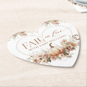 Herfst in liefde Pompoen Wildflower hart Baby show Kartonnen Onderzetters (Gekanteld)