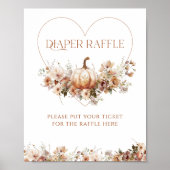 Herfst in liefde Pompoen Wildflower hart Baby show Poster (Voorkant)