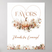 Herfst in liefde Pompoen Wildflower hart Baby show Poster (Voorkant)