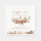 Herfst in liefde Pompoen Wildflower hart Baby show Servet (Voorkant)