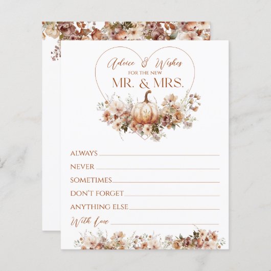 Herfst in liefde Pompoen Wildflower Vrijgezellenfe (Voorkant / Achterkant)