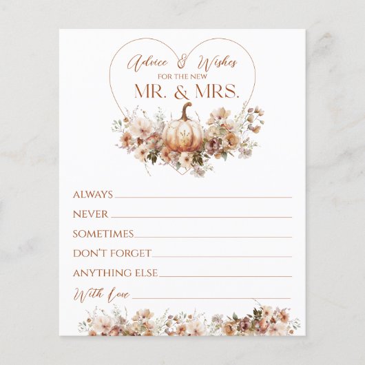 Herfst in liefde Pompoen Wildflower Vrijgezellenfe (Voorkant)