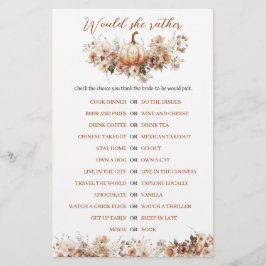 Herfst in liefde Pompoen Wildflower Vrijgezellenfe