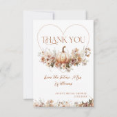 Herfst in liefde Pompoen Wildflower Vrijgezellenfe Bedankkaart (Voorkant)