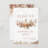 Herfst in liefde Pompoen Wildflower Vrijgezellenfe Bedankkaart (Voorkant / Achterkant)