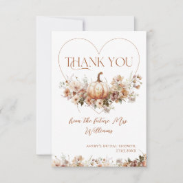 Herfst in liefde Pompoen Wildflower Vrijgezellenfe Bedankkaart