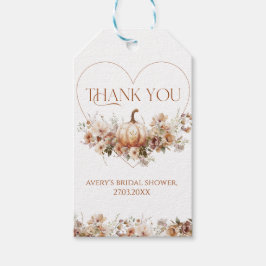 Herfst in liefde Pompoen Wildflower Vrijgezellenfe Cadeaulabel