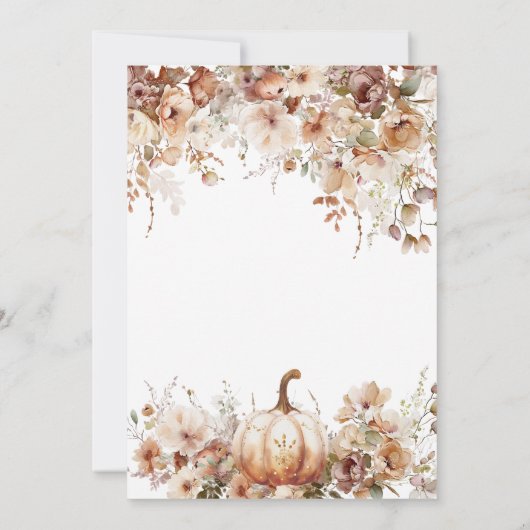 Herfst in liefde Pompoen Wildflower Vrijgezellenfe Kaart (Achterkant)