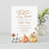 Herfst in Liefde Pompoen Wildflower Vrijgezellenfe Kaart (Staand voorkant)