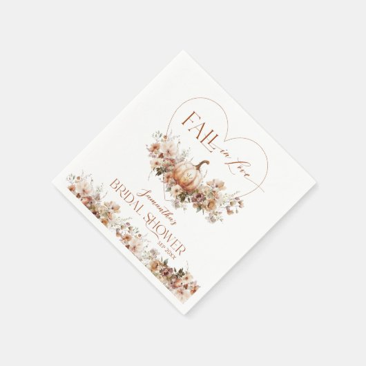 Herfst in liefde Pompoen Wildflower Vrijgezellenfe Servet (Hoek)