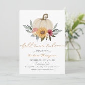 Herfst in Liefde Pompoen Zonnebloem Herfst Vrijgez Kaart (Staand voorkant)