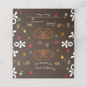 Herfst in Liefde Pompoenen Bladeren & Hout Tafelst Plaatskaartje (Buitenkant ongevouwen)