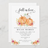 Herfst in liefde pompoenen bruids doucheuitnodigin kaart (Voorkant / Achterkant)