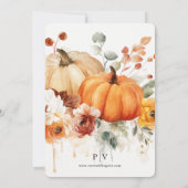 Herfst in liefde pompoenen bruiloft uitnodiging (Achterkant)