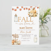 Herfst in liefde Pompoenen Herfst verlaat Baby sho Kaart (Staand voorkant)