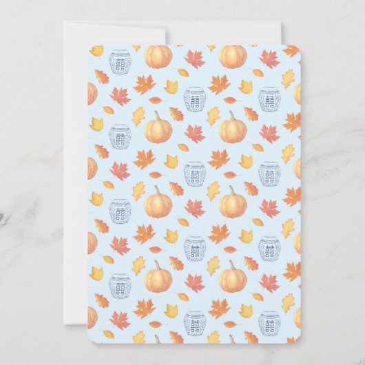 Herfst In Liefde Preppy Ginger Jar Baby shower Par Kaart (Achterkant)