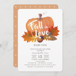 Herfst in liefde Pumpkin Fall Leaves Baby shower Kaart