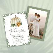 Herfst in liefde Pumpkin Sage Green Engagement Par Kaart