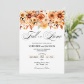 Herfst in Liefde QR Code Boho Bloemen Huwelijk Kaart (Staand voorkant)