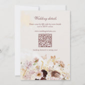 Herfst in Liefde QR Code Pioen & Goud Bourgondië B Kaart (Achterkant)