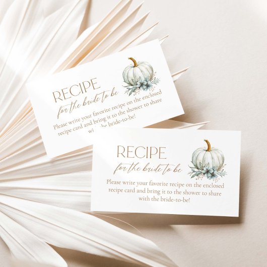 Herfst in Liefde Recept voor de Bruid te zijn Informatiekaartje