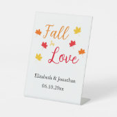 Herfst in liefde reclamebord met voetstuk (Voorkant)