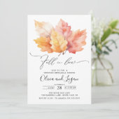 Herfst in liefde repetitie diner kaart (Staand voorkant)