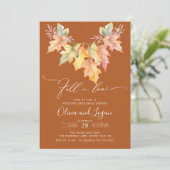 Herfst in liefde repetitie diner kaart (Staand voorkant)