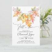 Herfst in liefde repetitie diner kaart (Staand voorkant)