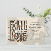 HERFST IN LIEFDE Retro Herfst Herfst Verloving Dou Kaart (Staand voorkant)