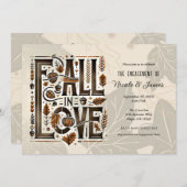 HERFST IN LIEFDE Retro Herfst Herfst Verloving Dou Kaart (Voorkant / Achterkant)