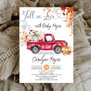 Herfst in Liefde Rode Pumpkin Pickup Truck Baby sh Kaart